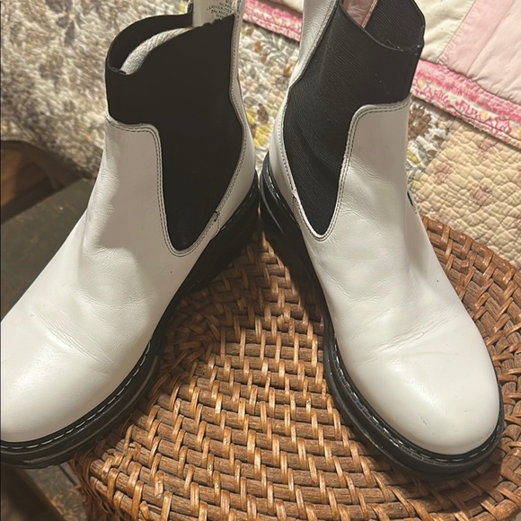 Marc Fisher White and Black Combat Boots - Picture 4 of 7